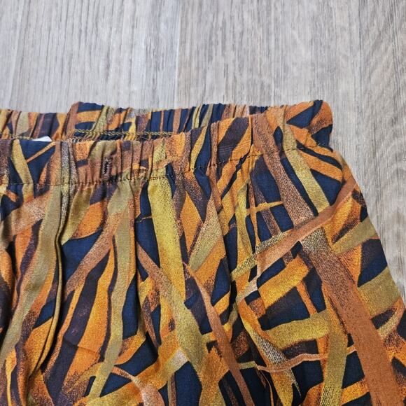 Vtg Dressbarn Geometric Tapered Pants Womens 6 Elastic Pull On Orange Artsy Boho - Picture 4 of 10